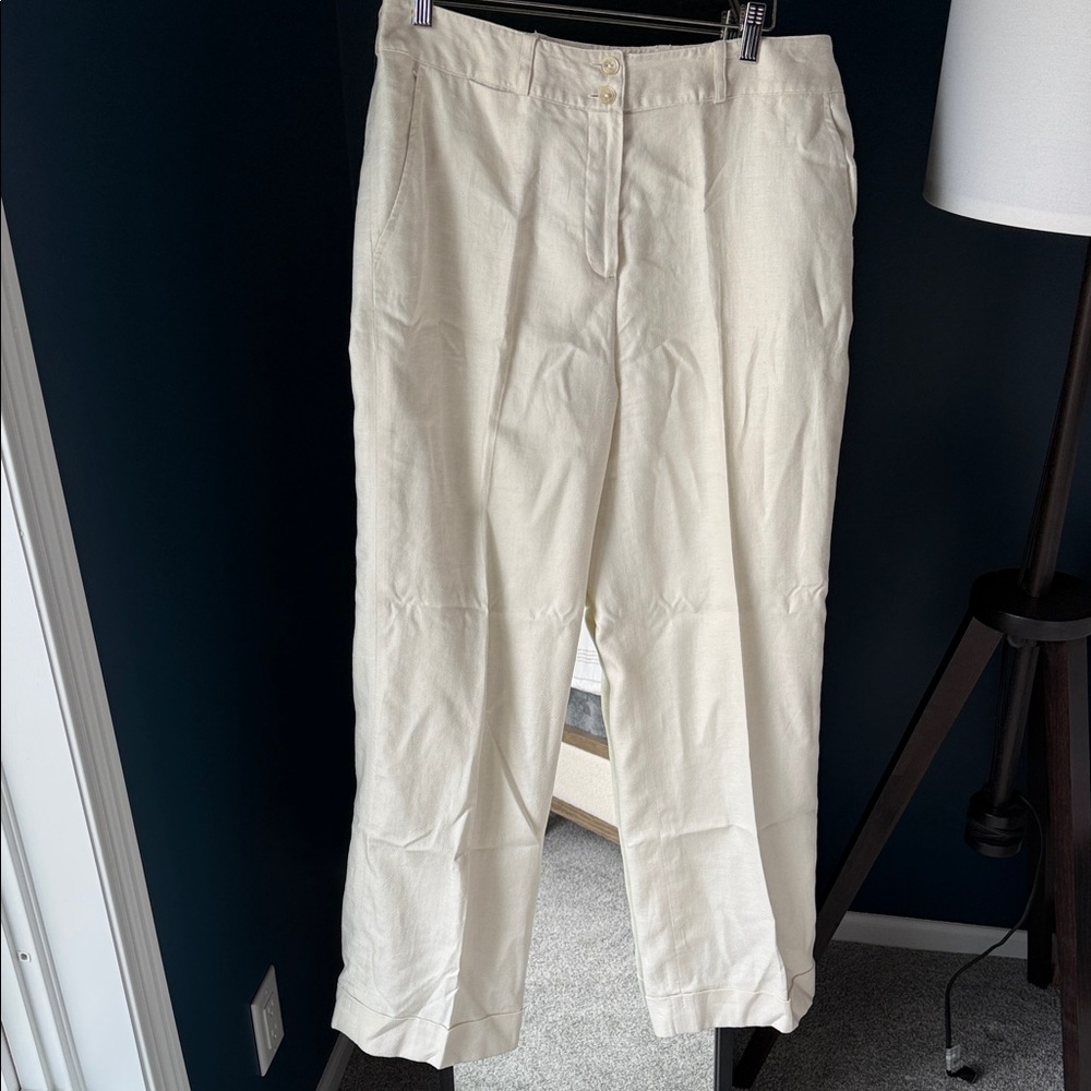Ralph Lauren Off-White / Ivory Linen Trousers